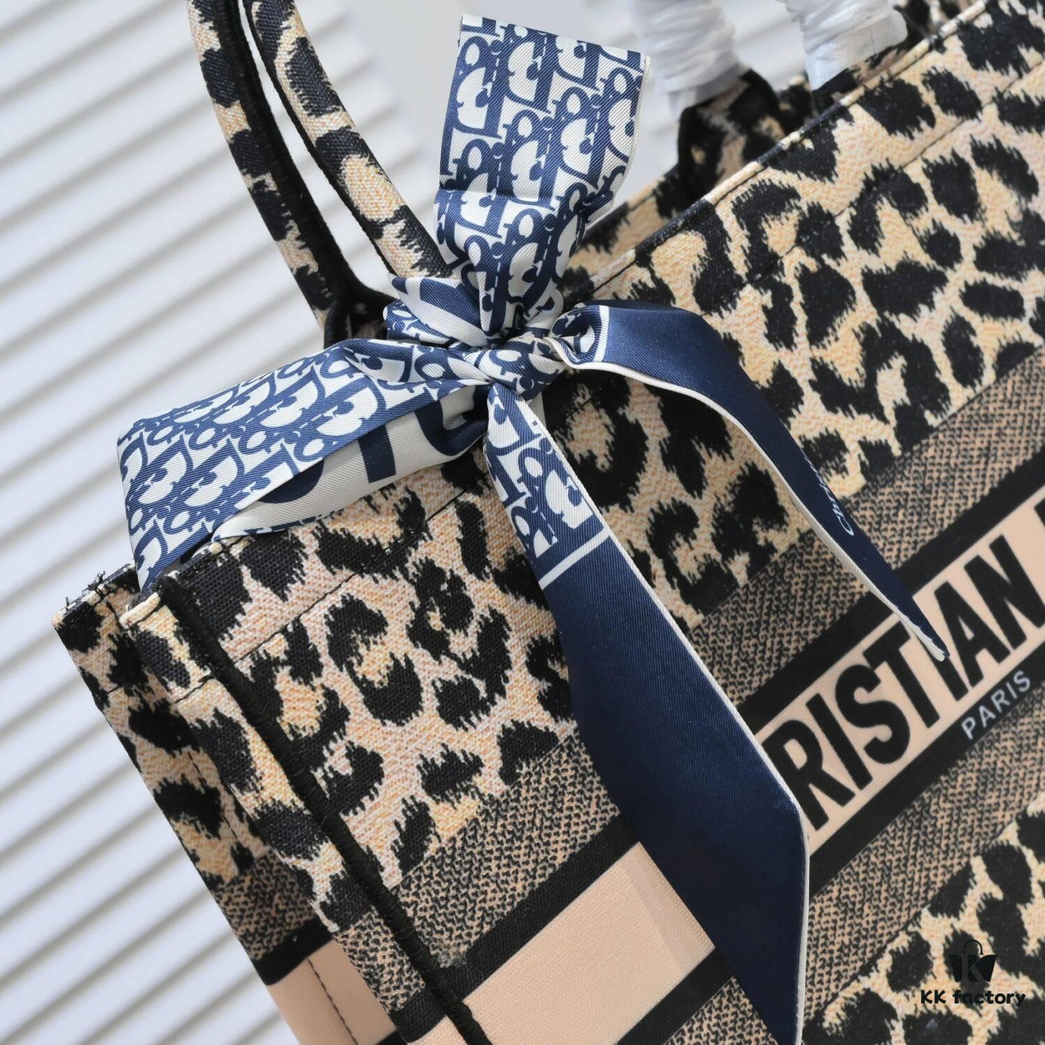 Dior Small Shopping Bag with Silk Scarf, Bound Edges, New Arrival from Dior Counter, Limited Edition, Celebrity Style