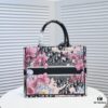 Dior Small Shopping Bag with Silk Scarf, Bound Edges, New Arrival from Dior Counter, Limited Edition, Celebrity Style