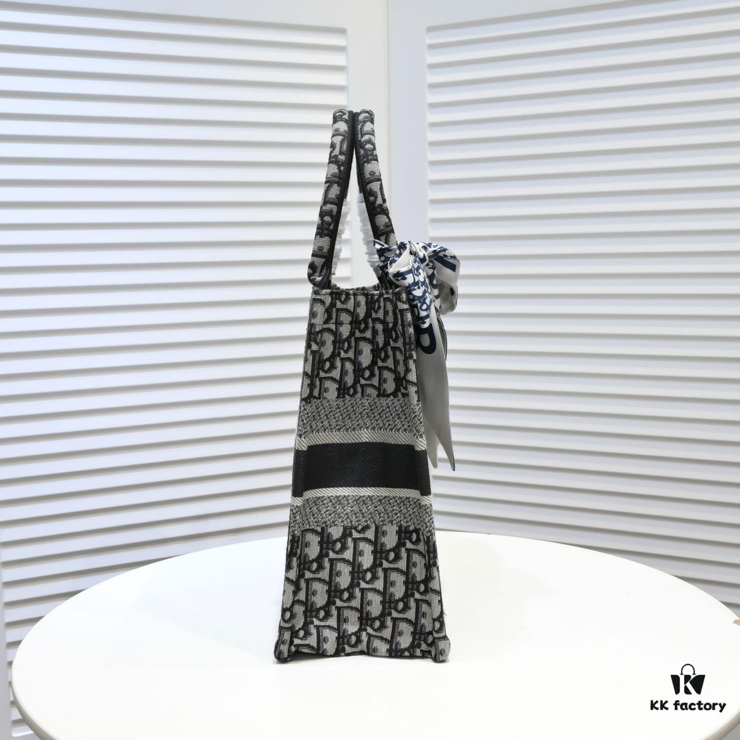 Dior Small Shopping Bag with Silk Scarf, Bound Edges, New Arrival from Dior Counter, Limited Edition, Celebrity Style