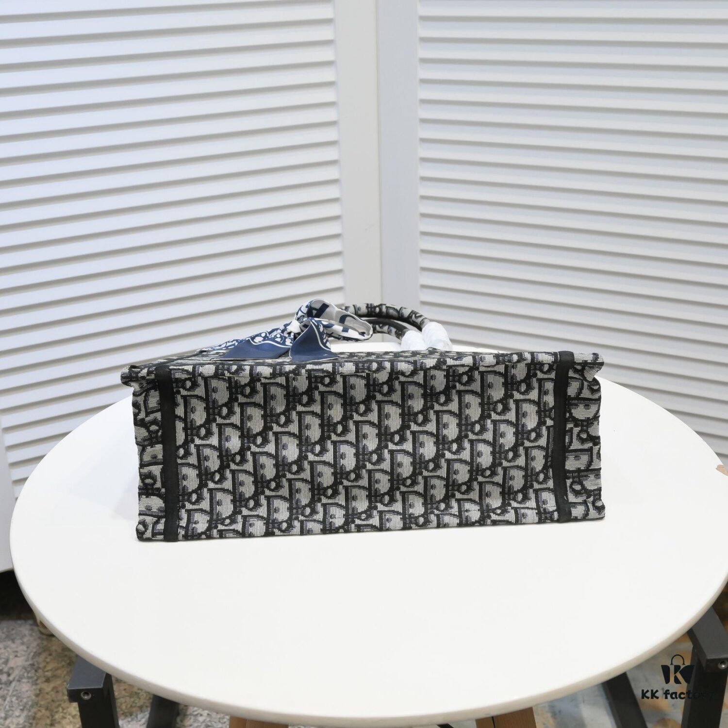 Dior Small Shopping Bag with Silk Scarf, Bound Edges, New Arrival from Dior Counter, Limited Edition, Celebrity Style