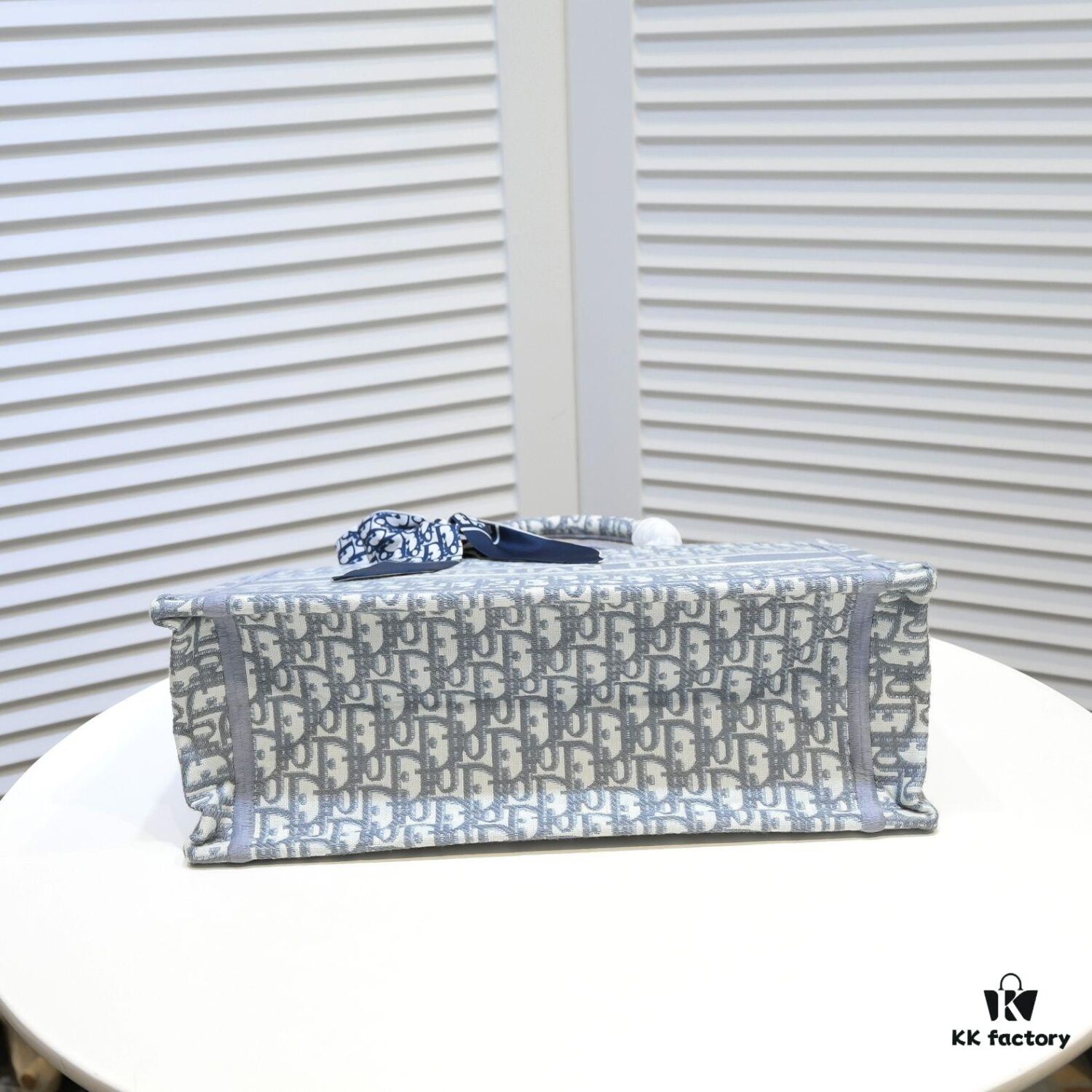 Dior Small Shopping Bag with Silk Scarf, Bound Edges, New Arrival from Dior Counter, Limited Edition, Celebrity Style