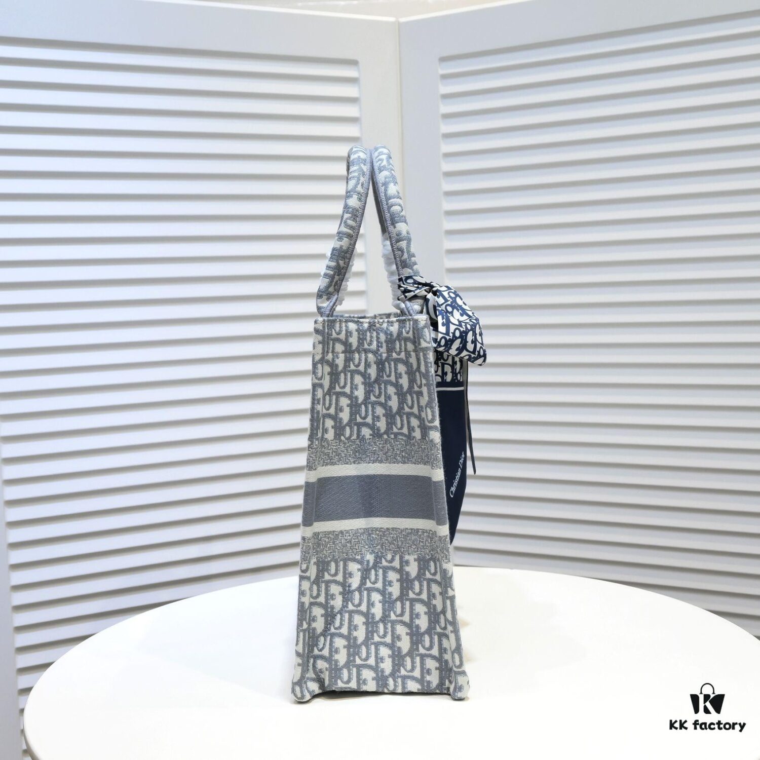 Dior Small Shopping Bag with Silk Scarf, Bound Edges, New Arrival from Dior Counter, Limited Edition, Celebrity Style