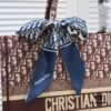 Large Size Dior Embroidered Shopping Tote Bag with Silk Scarf, Limited Edition, Celebrity Style