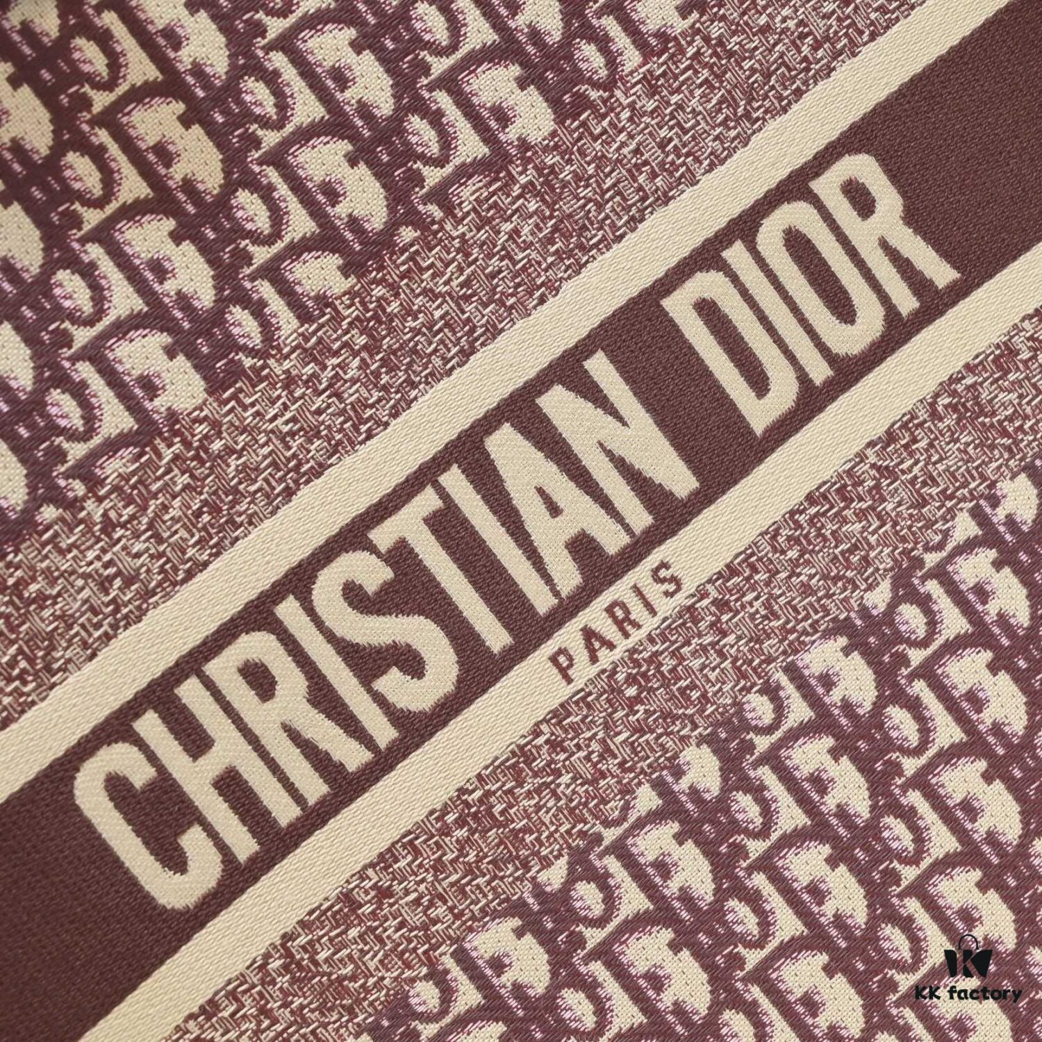 Large Size Dior Embroidered Shopping Tote Bag with Silk Scarf, Limited Edition, Celebrity Style