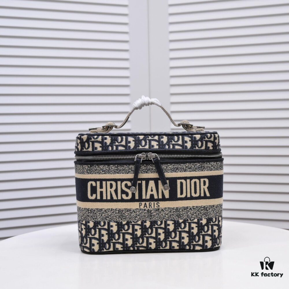Large DIOR Monogram Embroidery 2020 Hottest Makeup Bag - Extra Large Capacity for All Essentials, Perfect for Travel - 25 x 19.5 x 14 cm