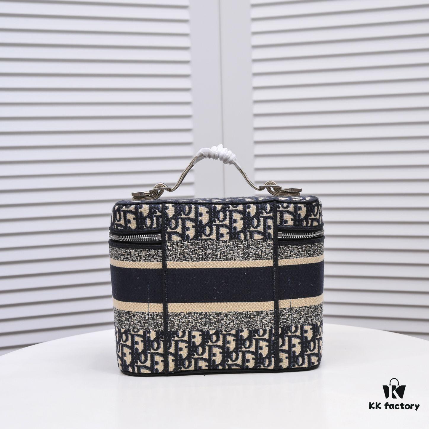 Large DIOR Monogram Embroidery 2020 Hottest Makeup Bag - Extra Large Capacity for All Essentials, Perfect for Travel - 25 x 19.5 x 14 cm