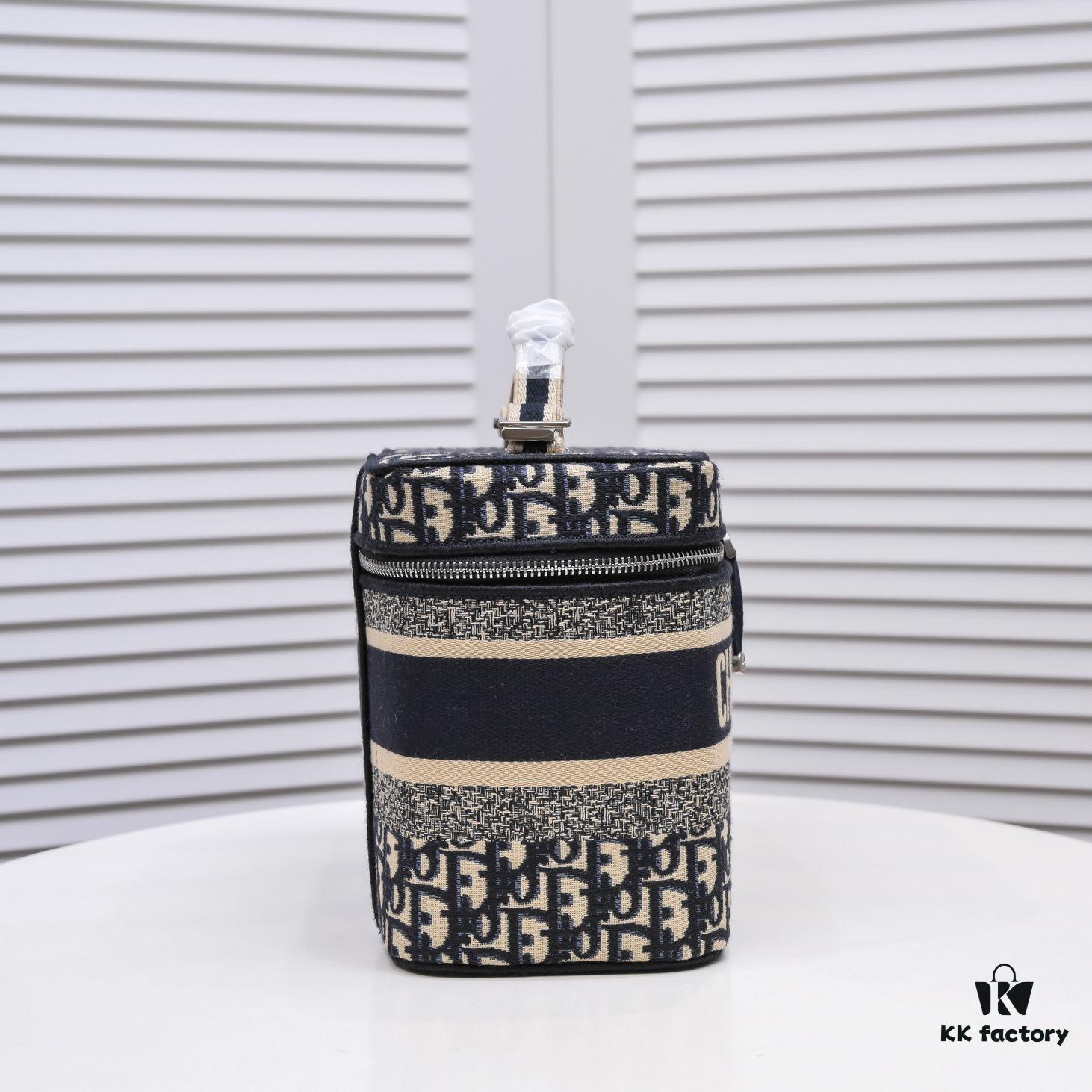 Large DIOR Monogram Embroidery 2020 Hottest Makeup Bag - Extra Large Capacity for All Essentials, Perfect for Travel - 25 x 19.5 x 14 cm