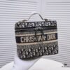Large DIOR Monogram Embroidery 2020 Hottest Makeup Bag - Extra Large Capacity for All Essentials, Perfect for Travel - 25 x 19.5 x 14 cm