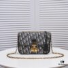 DIOR OBLIQUE Flap Handheld Bag with Chain Detail