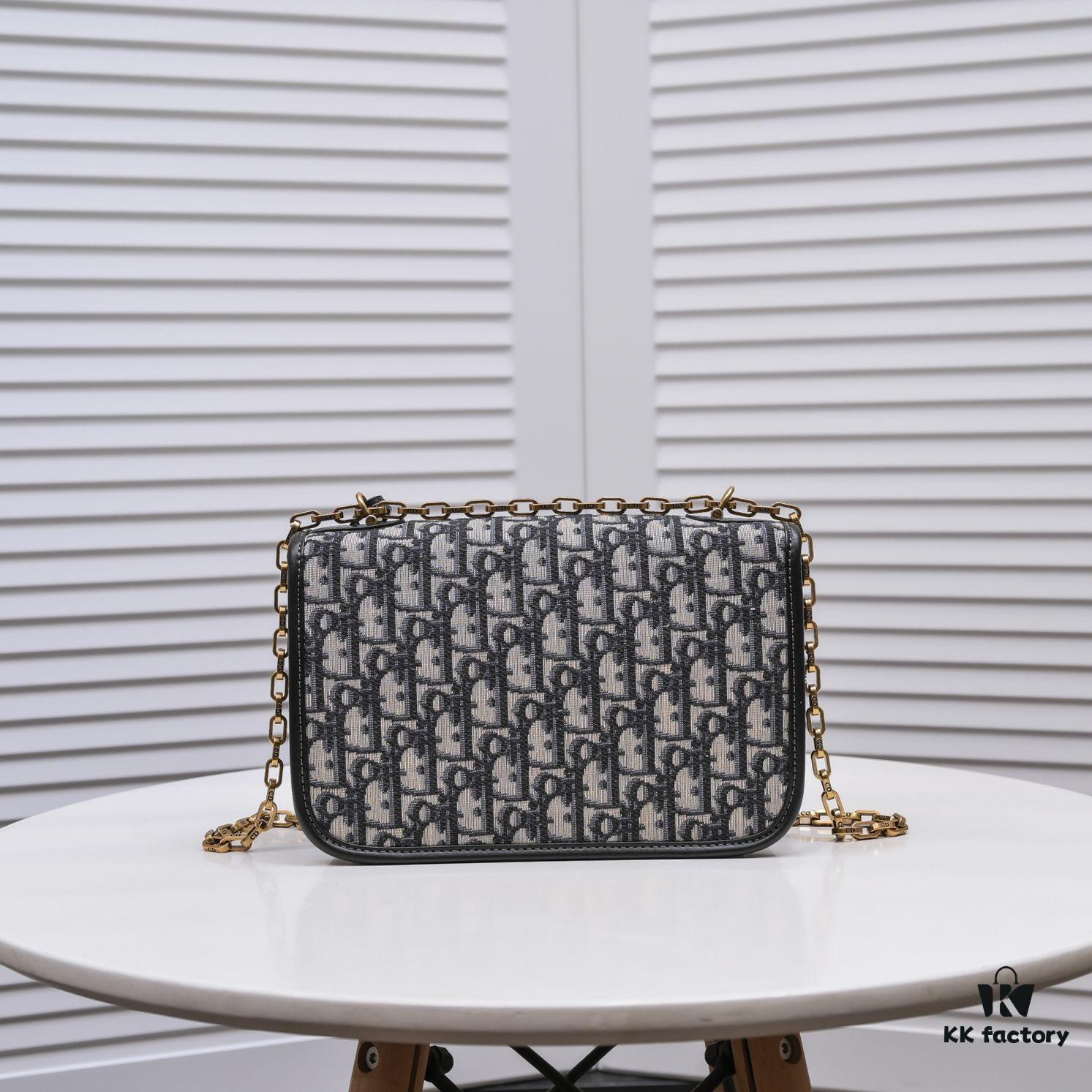 DIOR OBLIQUE Flap Handheld Bag with Chain Detail