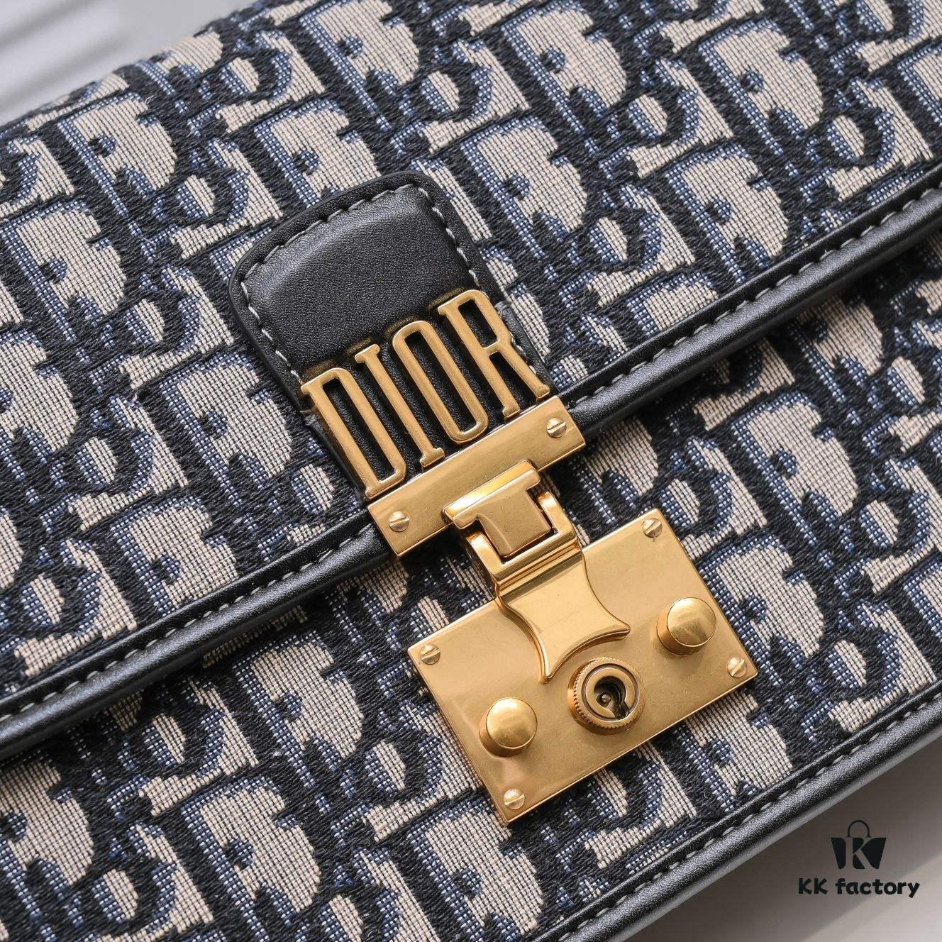 DIOR OBLIQUE Flap Handheld Bag with Chain Detail