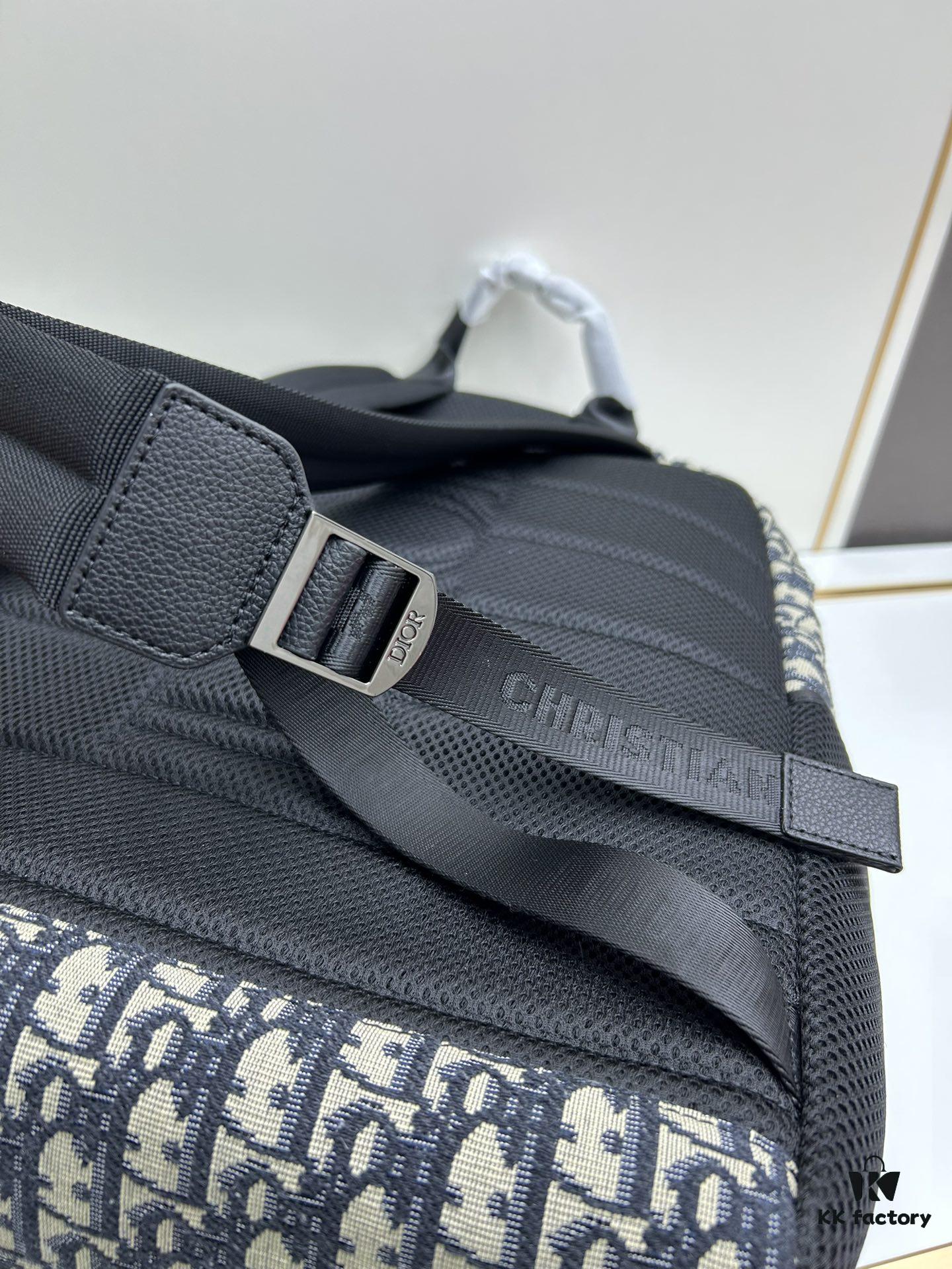 Dior 8 Backpack in Beige and Black Oblique Print