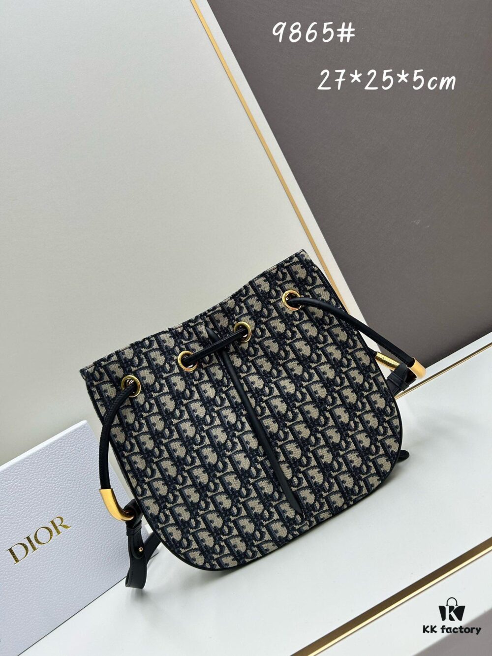 Full Leather Blue Cloth Dior Nolita Handbag from the 2024 Fall-Winter Ready-to-Wear Collection