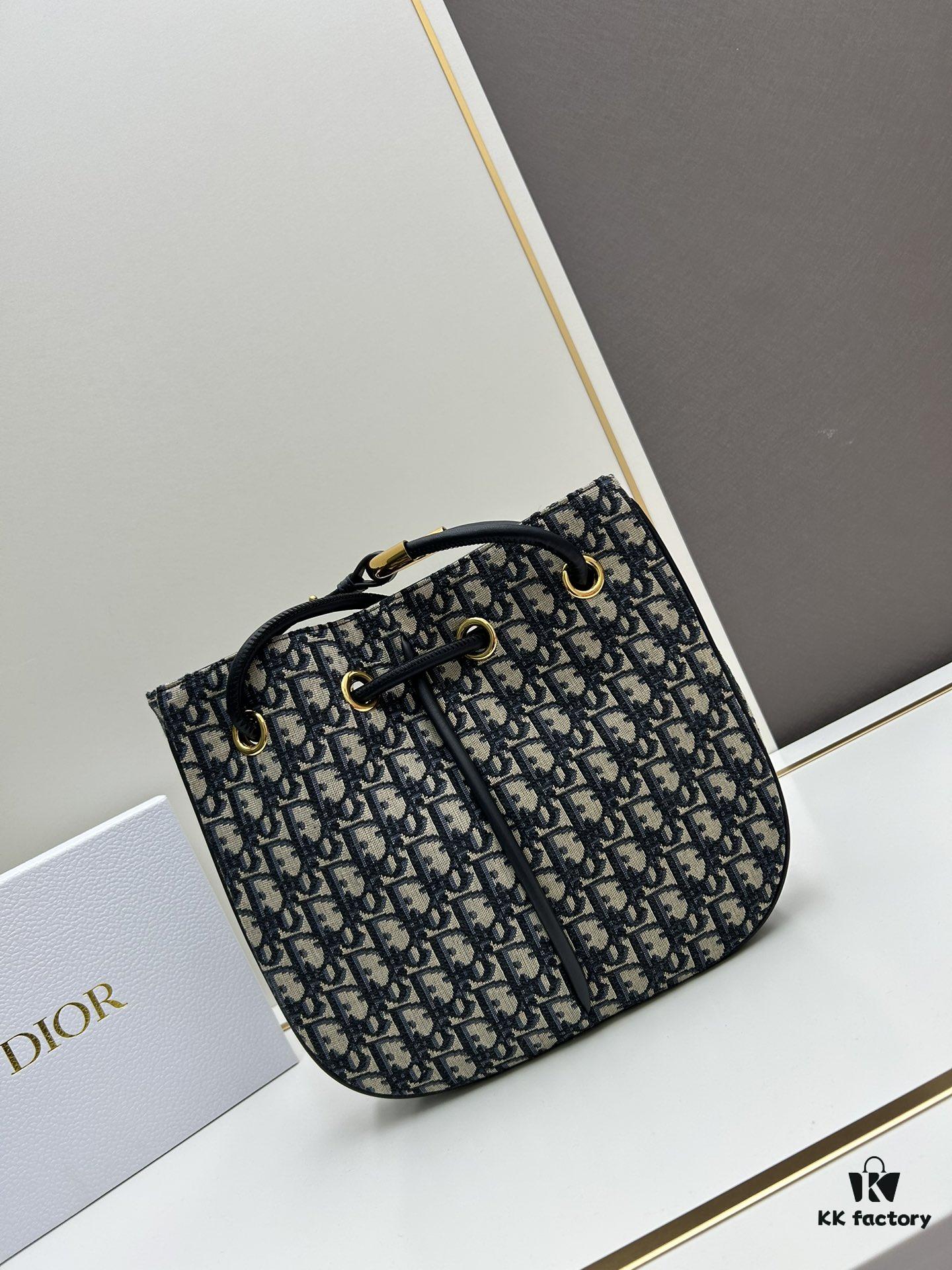 Full Leather Blue Cloth Dior Nolita Handbag from the 2024 Autumn Ready-to-Wear Collection