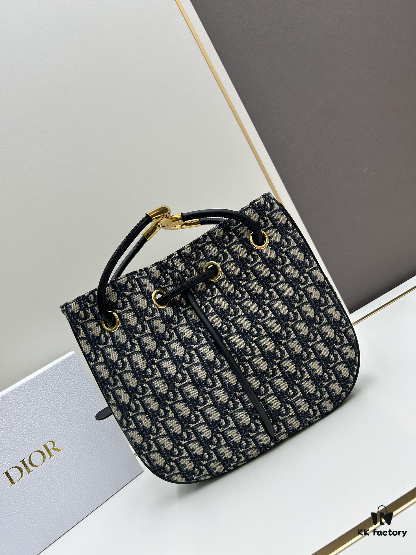 Full Leather Blue Cloth Dior Nolita Handbag from the 2024 Autumn Ready-to-Wear Collection