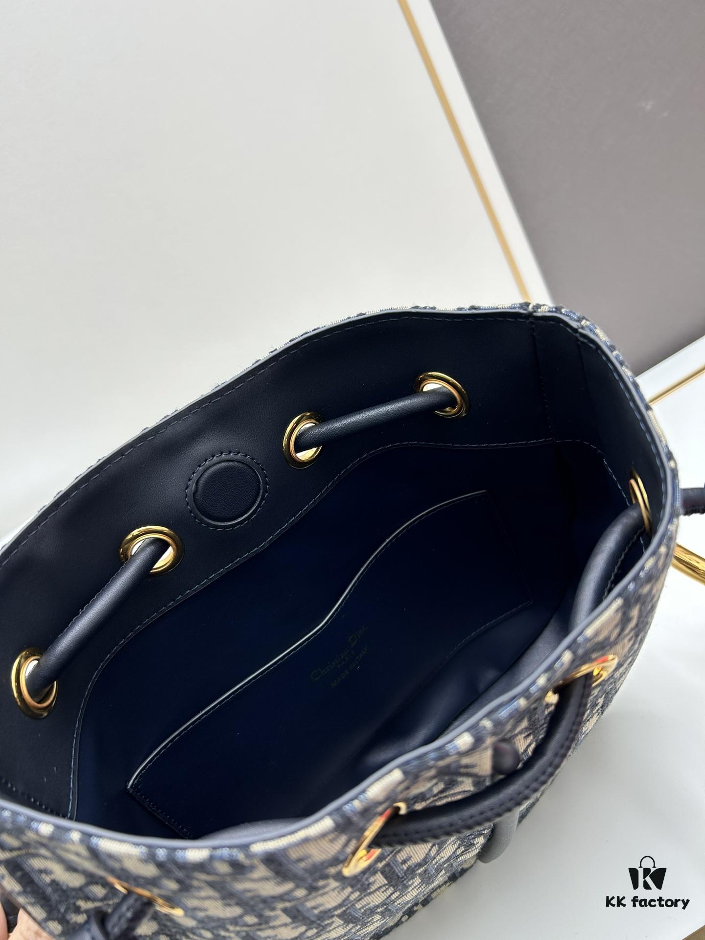 Full Leather Blue Cloth Dior Nolita Handbag from the 2024 Autumn Ready-to-Wear Collection