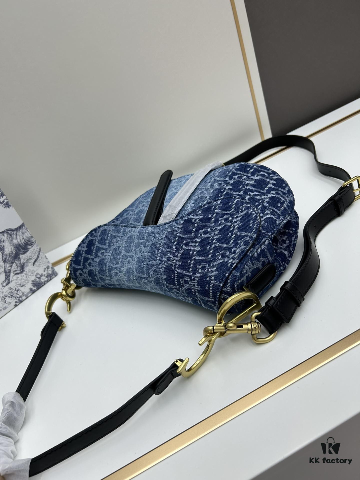 Latest Denim Style, Hot Sale   ️ ️ Large Size 【♥️Dior Saddle Monogram Thin Strap Palm Grain Series】【With Retail Box 🎁】