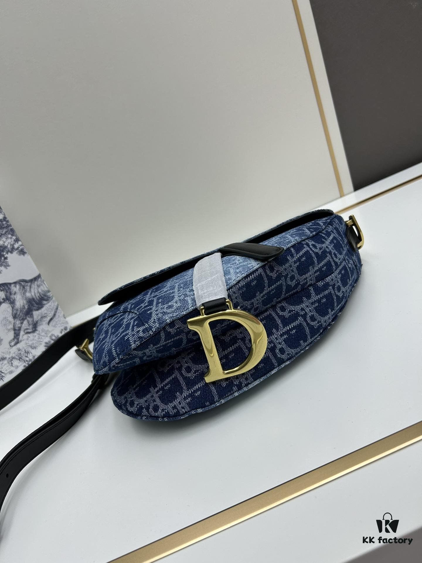 Latest Denim Style, Hot Sale   ️ ️ Large Size 【♥️Dior Saddle Monogram Thin Strap Palm Grain Series】【With Retail Box 🎁】