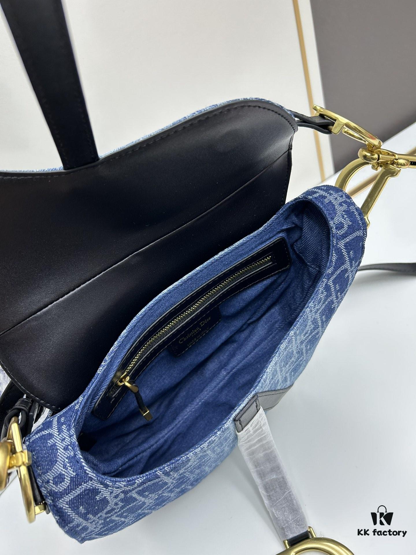 Latest Denim Style, Hot Sale   ️ ️ Large Size 【♥️Dior Saddle Monogram Thin Strap Palm Grain Series】【With Retail Box 🎁】