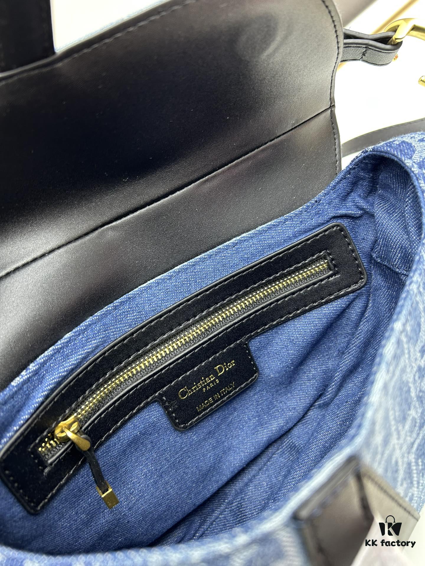 Latest Denim Style, Hot Sale   ️ ️ Large Size 【♥️Dior Saddle Monogram Thin Strap Palm Grain Series】【With Retail Box 🎁】