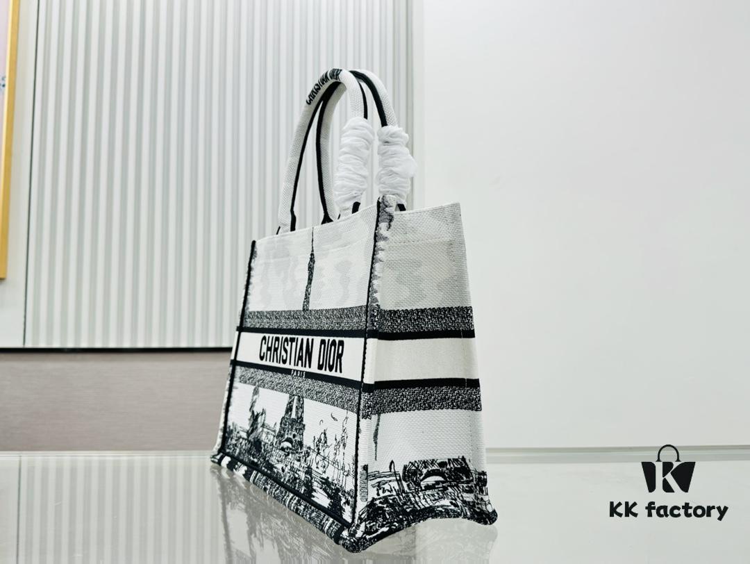 Original Surplus Stock Medium Di0r Book Tote in Thick, Heavy-Gauge Fabric