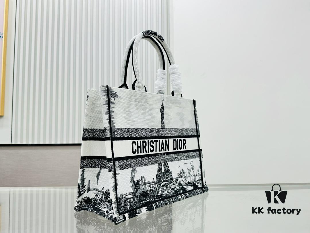 Original Surplus Stock Medium Di0r Book Tote in Thick, Heavy-Gauge Fabric