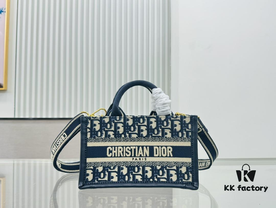 Dior Book Tote24 New Arrival Mini Size with Floral Blue Pattern