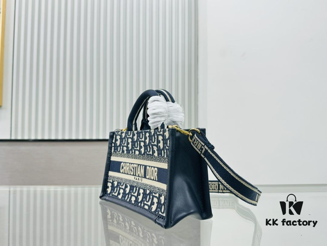 Dior Book Tote24 New Arrival Mini Size with Floral Blue Pattern