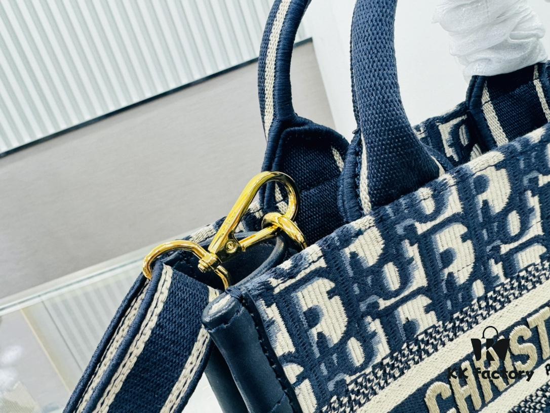Dior Book Tote24 New Arrival Mini Size with Floral Blue Pattern