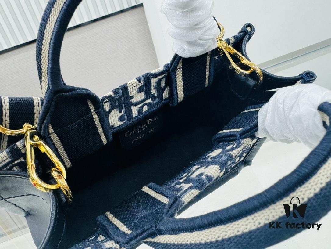 Dior Book Tote24 New Arrival Mini Size with Floral Blue Pattern