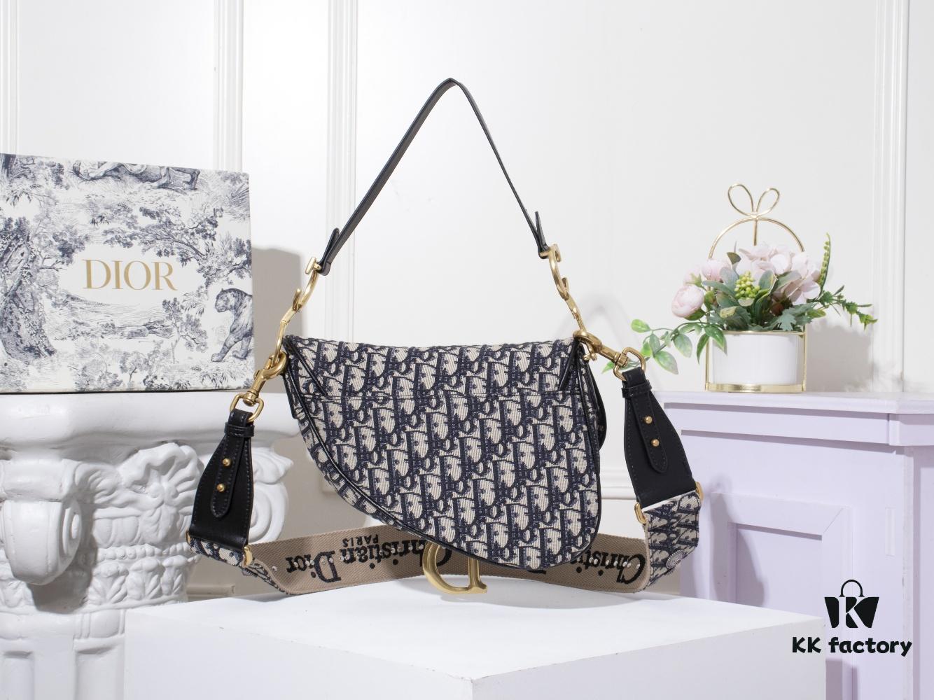 Large Roman Strap Dior Saddle Monogram Collection [Highest Quality Version Online] [Includes Original Strap from Retail Store]