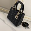Black Dior Medium Light Gold Buckle Lambskin Lady Dior Handbag