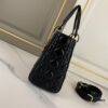 Black Dior Medium Light Gold Buckle Lambskin Lady Dior Handbag