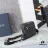 Authentic Dior Crossbody Bag 1SFPO206 (Gray Leather with Silkscreen Logo) - Italian Craftsmanship