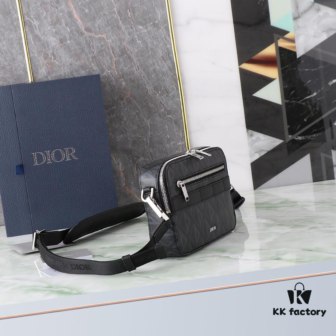 Black Oblique Galaxy Print Calfskin Leather Bag - Model: 1ESPO206