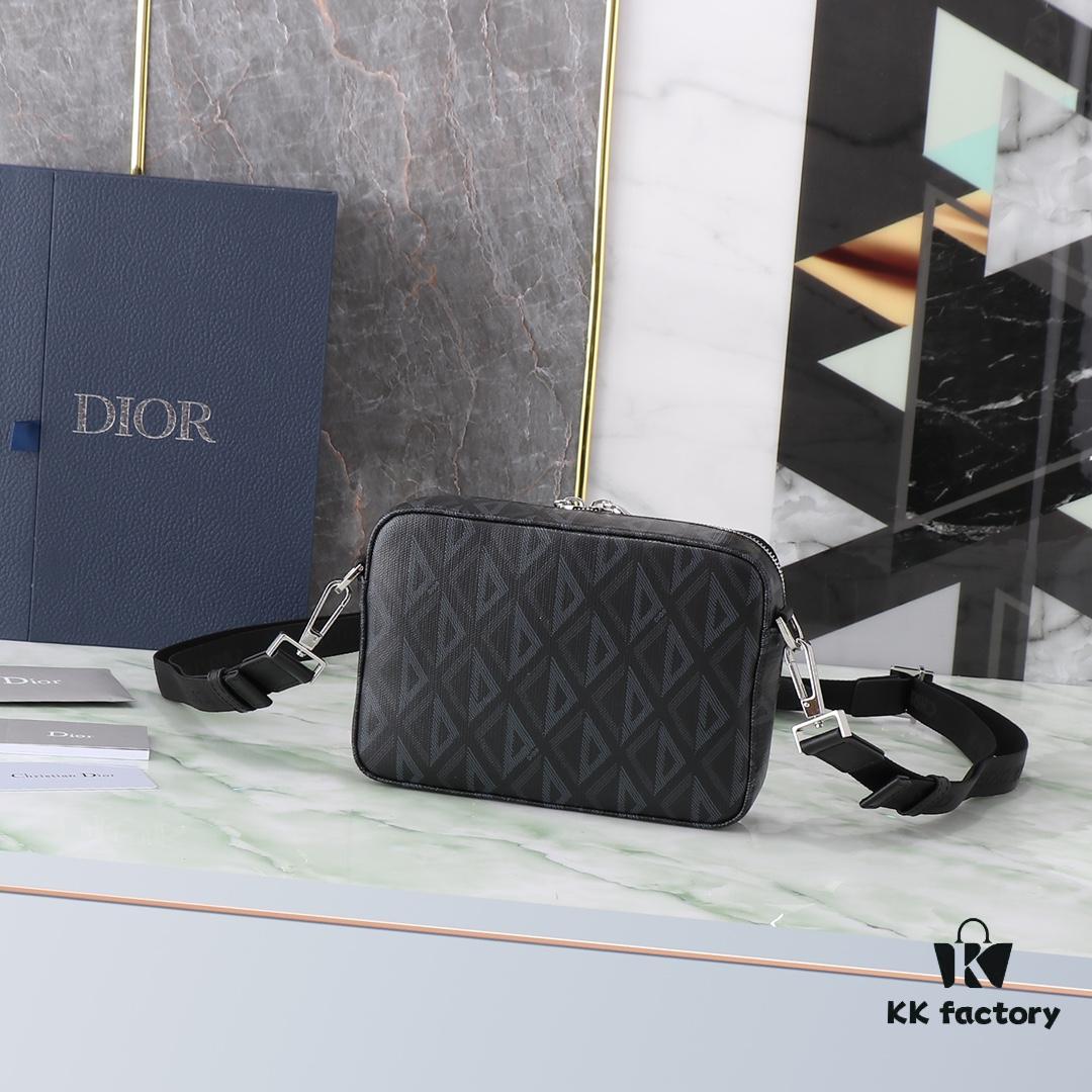 Black Oblique Galaxy Print Calfskin Leather Bag - Model: 1ESPO206