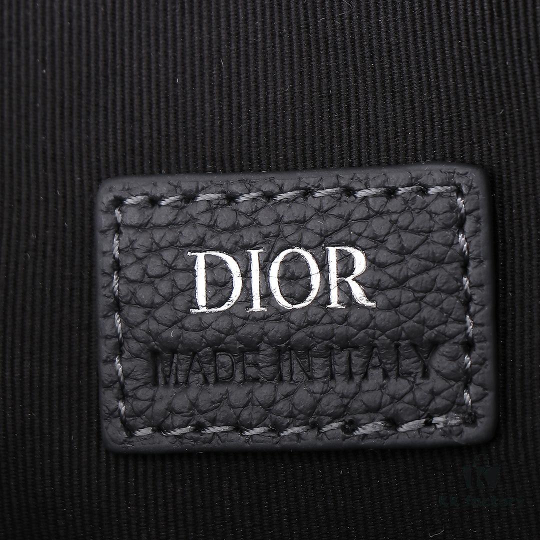 Authentic Dior Crossbody Bag 1SFPO206 (Gray Leather with Silkscreen Logo) - Italian Craftsmanship
