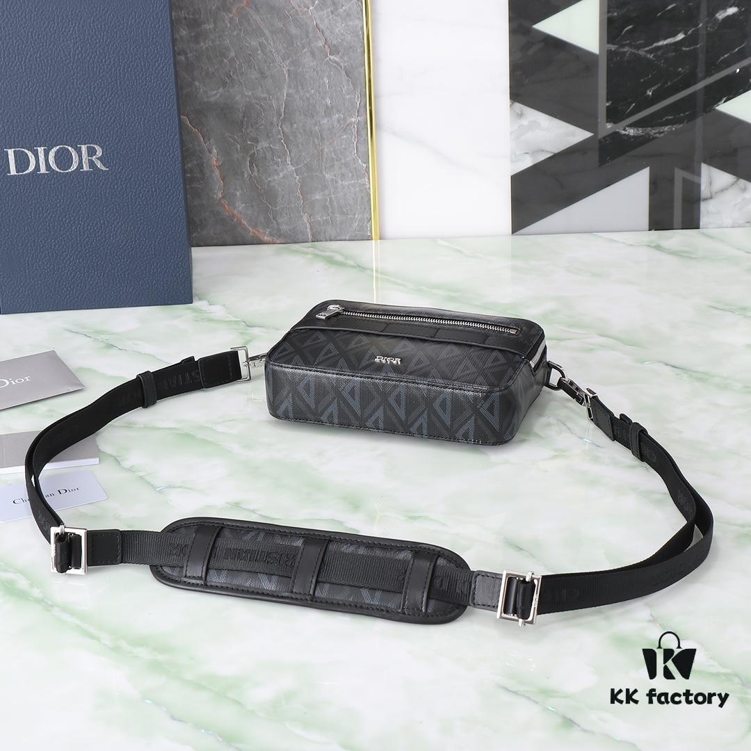 Black Oblique Galaxy Print Calfskin Leather Bag - Model: 1ESPO206