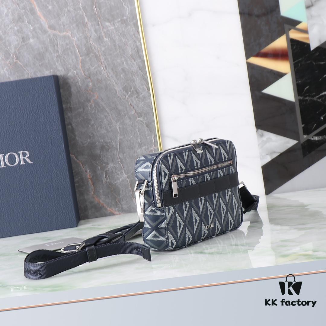Safari Messenger Bag in Dior Blue CD Diamond Canvas