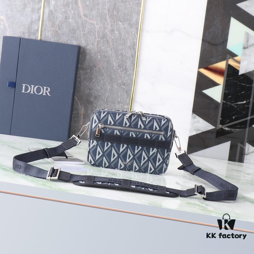 Safari Messenger Bag in Dior Blue CD Diamond Canvas