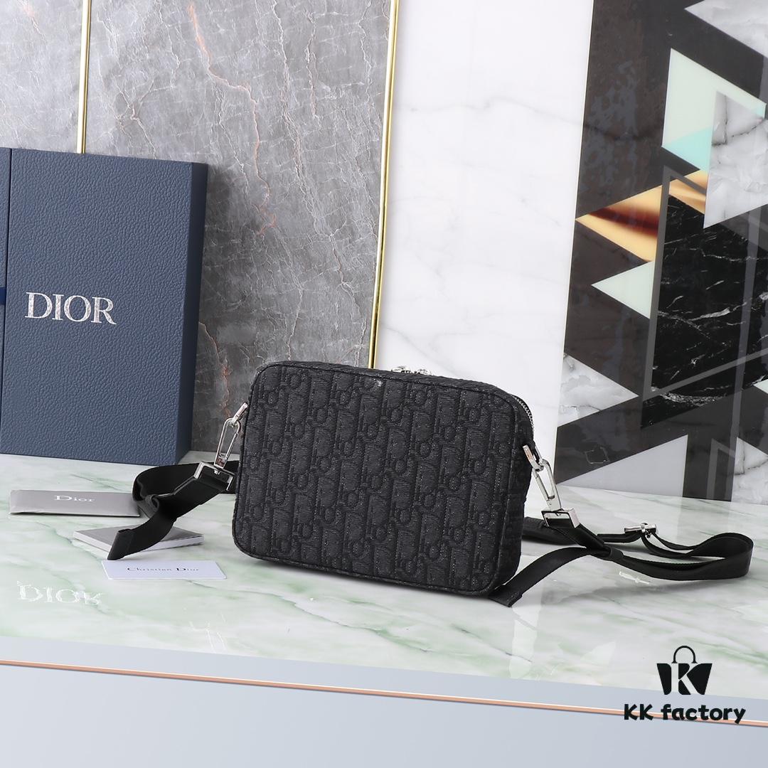 Dior Homme Men's Camera Crossbody Bag Model 206VPI-H03E (Black Jacquard)