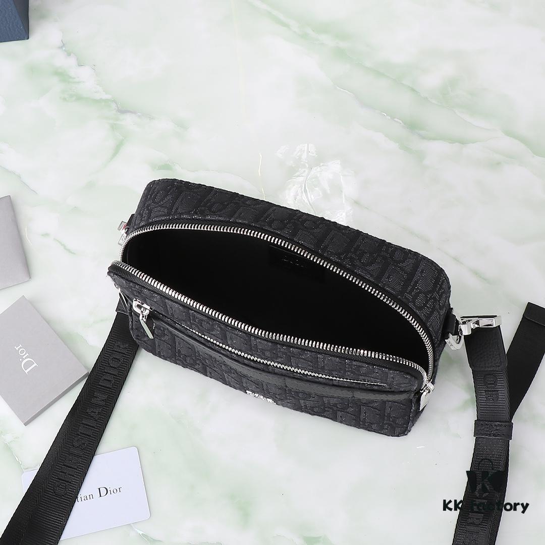 Dior Homme Men's Camera Crossbody Bag Model 206VPI-H03E (Black Jacquard)