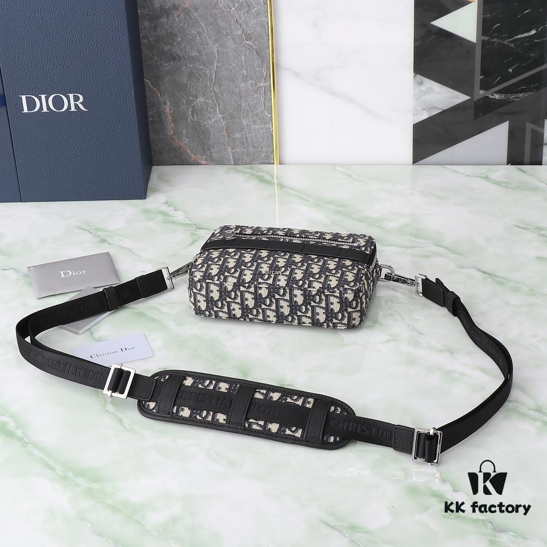 Dior Homme Men's Camera Crossbody Bag, Model 206VPI-H03E (Apricot Jacquard)