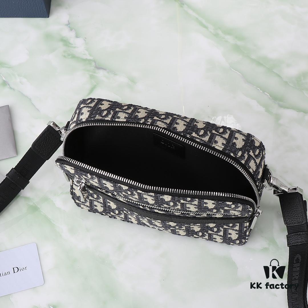Dior Homme Men's Camera Crossbody Bag, Model 206VPI-H03E (Apricot Jacquard)