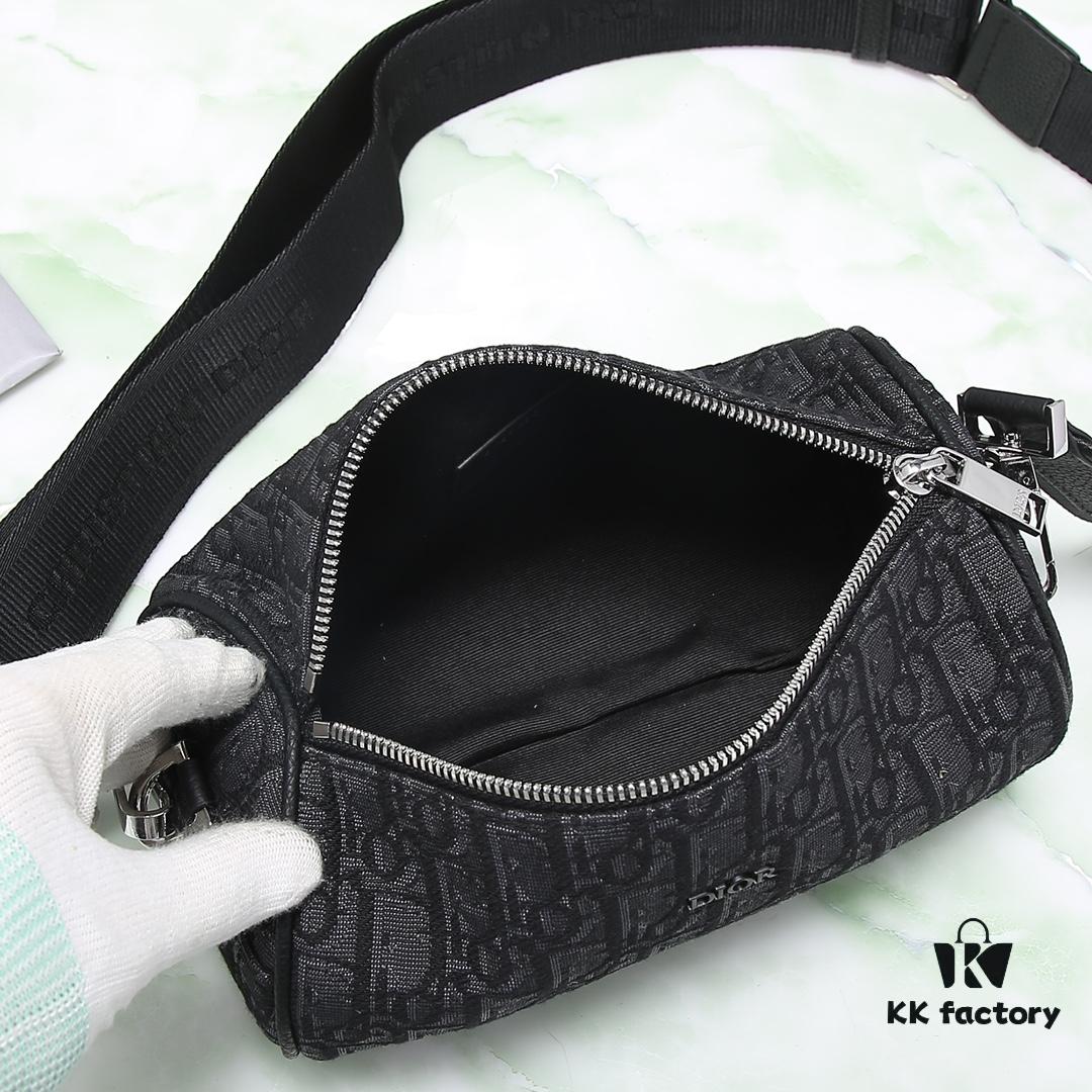 Dior ROLLER DIOR OBLIQUE Men's Shoulder and Crossbody Bag / Cylindrical Bag [With Original Retail Box]