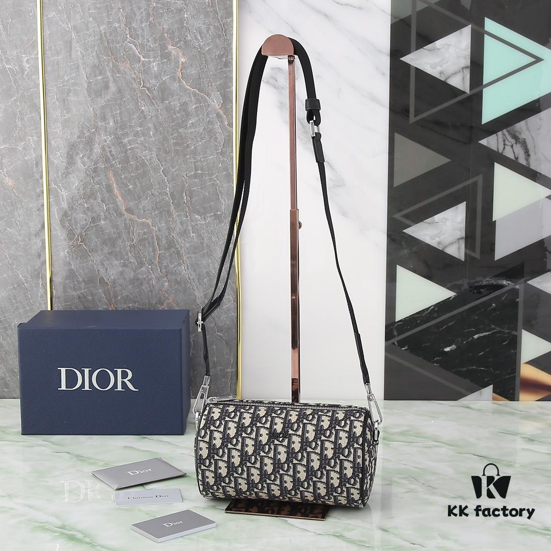 Dior ROLLER DIOR OBLIQUE Men's Shoulder and Crossbody Bag / Cylindrical Bag [Includes Original Retail Box]