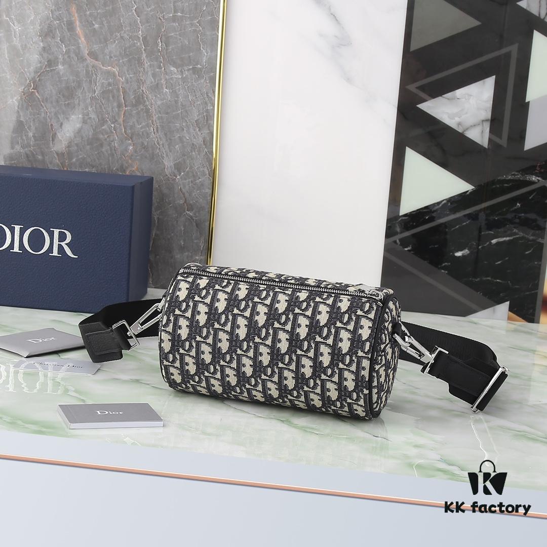 Dior ROLLER DIOR OBLIQUE Men's Shoulder and Crossbody Bag / Cylindrical Bag [Includes Original Retail Box]