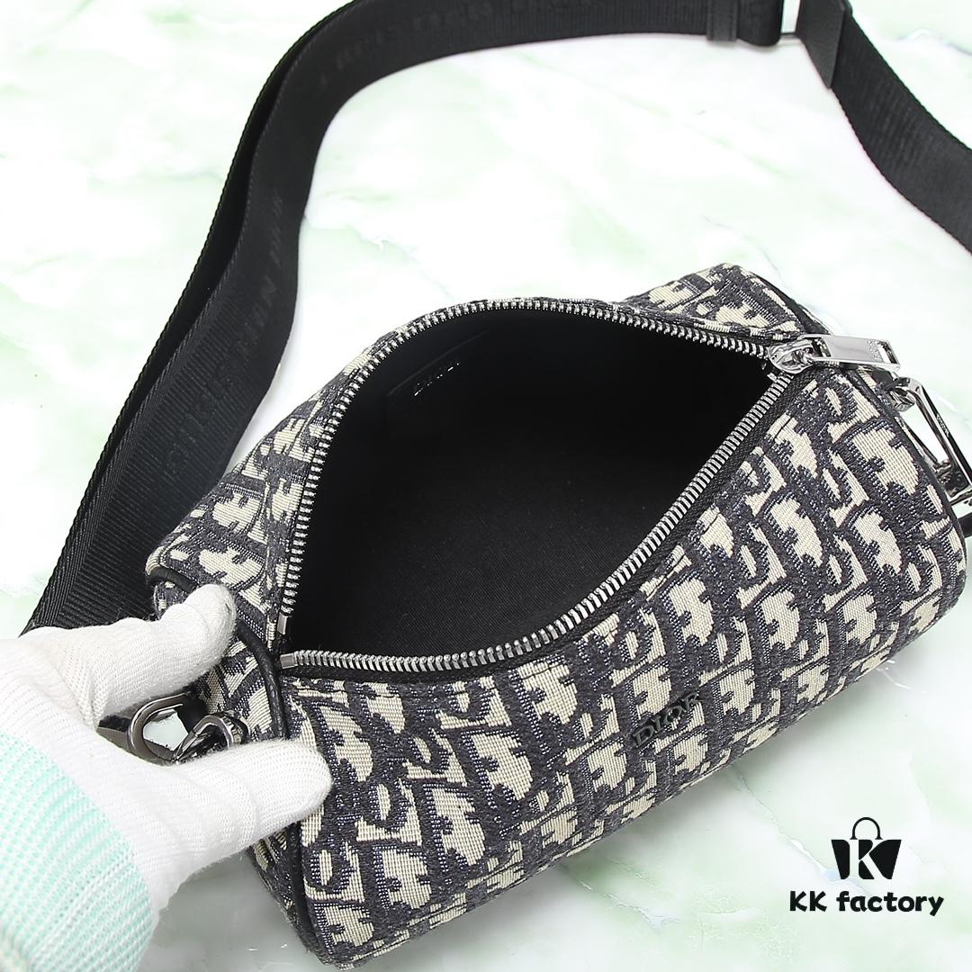 Dior ROLLER DIOR OBLIQUE Men's Shoulder and Crossbody Bag / Cylindrical Bag [Includes Original Retail Box]