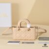 Beige Lambskin Cannage Lady D-Joy Bag
