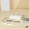 White Lambskin Cannage Pattern Lady D-Joy Bag
